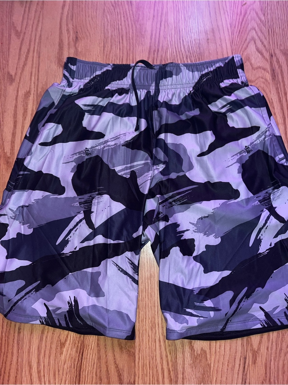 Men's Camouflage Athletic Shorts - Black & Gray